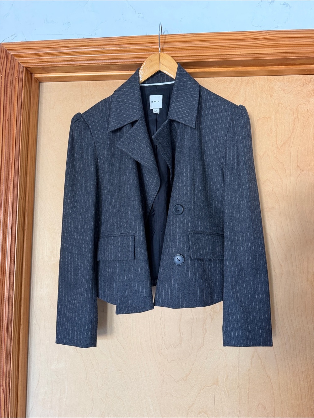 Mauve Charcoal Pinstripe Tailored Blazer